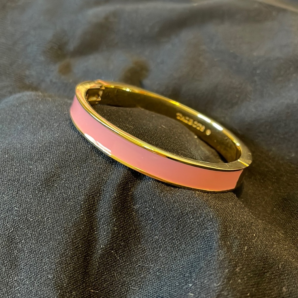 Talbots Pink and Gold Enamel Bangle Bracelet